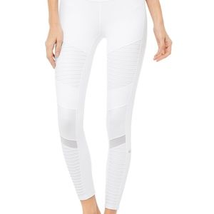 Alo High-Waist Moto Legging White Size Small!